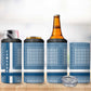 Comoros 4 in 1 Can Cooler Tumbler - Blue and White Traditional Geometric Pattern and National Flag Detail