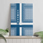 Comoros Canvas Wall Art - Blue and White Traditional Geometric Pattern and National Flag Detail