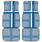 Comoros Car Mats - Blue and White Traditional Geometric Pattern and National Flag Detail