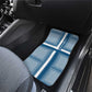 Comoros Car Mats - Blue and White Traditional Geometric Pattern and National Flag Detail