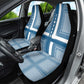 Comoros Car Seat Cover - Blue and White Traditional Geometric Pattern and National Flag Detail