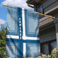 Comoros Garden Flag - Blue and White Traditional Geometric Pattern and National Flag Detail