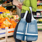 Comoros Grocery Bag - Blue and White Traditional Geometric Pattern and National Flag Detail