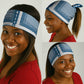 Comoros Neck Gaiter - Blue and White Traditional Geometric Pattern and National Flag Detail - African Pride