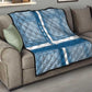 Comoros Quilt - Blue and White Traditional Geometric Pattern and National Flag Detail