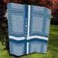 Comoros Quilt - Blue and White Traditional Geometric Pattern and National Flag Detail