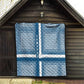 Comoros Quilt - Blue and White Traditional Geometric Pattern and National Flag Detail