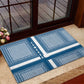 Comoros Rubber Doormat - Blue and White Traditional Geometric Pattern and National Flag Detail