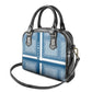 Comoros Shoulder Handbag - Blue and White Traditional Geometric Pattern and National Flag Detail