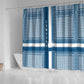 Comoros Shower Curtain - Blue and White Traditional Geometric Pattern and National Flag Detail