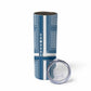 Comoros Skinny Tumbler - Blue and White Traditional Geometric Pattern and National Flag Detail