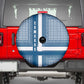 Comoros Spare Tire Cover - Blue and White Traditional Geometric Pattern and National Flag Detail