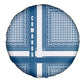 Comoros Spare Tire Cover - Blue and White Traditional Geometric Pattern and National Flag Detail