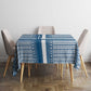 Comoros Tablecloth - Blue and White Traditional Geometric Pattern and National Flag Detail
