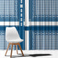 Comoros Window Curtain - Blue and White Traditional Geometric Pattern and National Flag Detail
