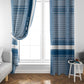 Comoros Window Curtain - Blue and White Traditional Geometric Pattern and National Flag Detail