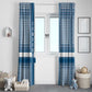 Comoros Window Curtain - Blue and White Traditional Geometric Pattern and National Flag Detail