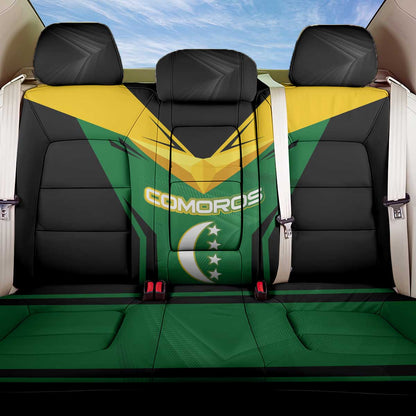 Comoros Back Car Seat Cover - National Colors Green Yellow Black Crescent Moon and Stars Emblem