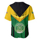 Comoros Baseball Jersey - National Colors Green Yellow Black Crescent Moon and Stars Emblem