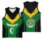 Comoros Basketball Jersey - National Colors Green Yellow Black Crescent Moon and Stars Emblem - African Pride
