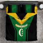 Comoros Bedding Set - National Colors Green Yellow Black Crescent Moon and Stars Emblem