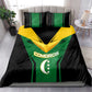 Comoros Bedding Set - National Colors Green Yellow Black Crescent Moon and Stars Emblem