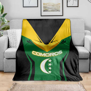 Comoros Blanket - National Colors Green Yellow Black Crescent Moon and Stars Emblem