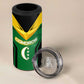 Comoros 4 in 1 Can Cooler Tumbler - National Colors Green Yellow Black Crescent Moon and Stars Emblem