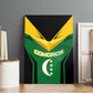 Comoros Canvas Wall Art - National Colors Green Yellow Black Crescent Moon and Stars Emblem