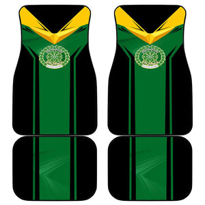 Comoros Car Mats - National Colors Green Yellow Black Crescent Moon and Stars Emblem