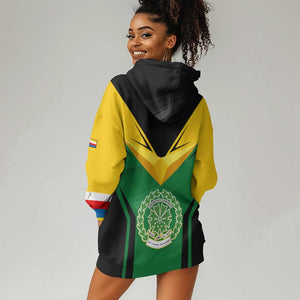 Comoros Hoodie Dress - National Colors Green Yellow Black Crescent Moon and Stars Emblem
