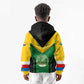 Comoros Kid Hoodie - National Colors Green Yellow Black Crescent Moon and Stars Emblem