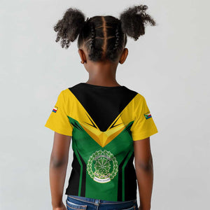 Comoros Kid T shirt - National Colors Green Yellow Black Crescent Moon and Stars Emblem