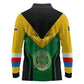 Comoros Long Sleeve Polo Shirt - National Colors Green Yellow Black Crescent Moon and Stars Emblem