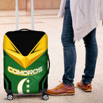 Comoros Luggage Cover - National Colors Green Yellow Black Crescent Moon and Stars Emblem