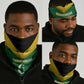 Comoros Neck Gaiter - National Colors Green Yellow Black Crescent Moon and Stars Emblem TS04