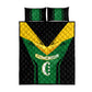 Comoros Quilt Bed Set - National Colors Green Yellow Black Crescent Moon and Stars Emblem