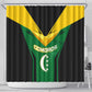 Comoros Shower Curtain - National Colors Green Yellow Black Crescent Moon and Stars Emblem