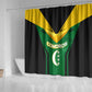 Comoros Shower Curtain - National Colors Green Yellow Black Crescent Moon and Stars Emblem
