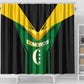 Comoros Shower Curtain - National Colors Green Yellow Black Crescent Moon and Stars Emblem