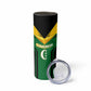 Comoros Skinny Tumbler - National Colors Green Yellow Black Crescent Moon and Stars Emblem