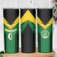 Comoros Skinny Tumbler - National Colors Green Yellow Black Crescent Moon and Stars Emblem