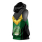 Comoros Sleeveless Hoodie - National Colors Green Yellow Black Crescent Moon and Stars Emblem - African Pride