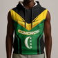 Comoros Sleeveless Hoodie - National Colors Green Yellow Black Crescent Moon and Stars Emblem - African Pride