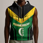 Comoros Sleeveless Zip Hoodie - National Colors Green Yellow Black Crescent Moon and Stars Emblem - African Pride
