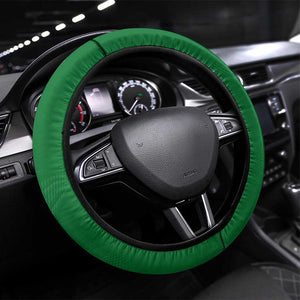 Comoros Steering Wheel Cover - National Colors Green Yellow Black Crescent Moon and Stars Emblem