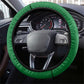 Comoros Steering Wheel Cover - National Colors Green Yellow Black Crescent Moon and Stars Emblem