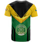 Comoros T shirt - National Colors Green Yellow Black Crescent Moon and Stars Emblem