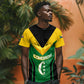 Comoros T shirt - National Colors Green Yellow Black Crescent Moon and Stars Emblem