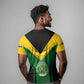 Comoros T shirt - National Colors Green Yellow Black Crescent Moon and Stars Emblem